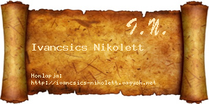 Ivancsics Nikolett névjegykártya